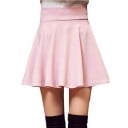 Jupe mini évasée pour femmes avec taille haute large Tissu extensible en polyester et spandex avec une texture douce Coupe évasée 6