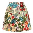 Jupe mini femme avec impression intégrale Coupe évasée Fermeture éclair Coton avec spandex Motifs colorés de fruits et de monde marin 9