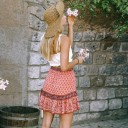 Jupe mini femme avec motif A1933 3