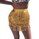 Jupe mini femme avec paillettes et franges 8