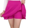 Jupe mini femme avec shorts en dessous Coupe évasée Taille large et lisse Tissu extensible et confortable en polyester avec élasthanne 9