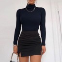 Jupe mini noire pour femmes avec fentes 1