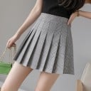 Jupe plissée écossaise pour femmes avec shorts Longueur mini Taille haute Polyester avec coton Jupe de style scolaire pour tous les jours 6