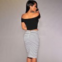 Jupe rayée pour femmes avec lien 1