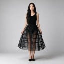 Jupon circulaire pour femmes en crinoline sous les robes avec baleines et élastique à la taille pour volume de jupes de robes 3