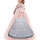 Jupon enfant 3 cerceaux Longueur 45 cm Jupon blanc sous les robes Jupon à trois cerceaux pour filles robes de fête et de mariée 2