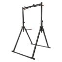 Justerbar pull-up stång med dipstänger, belastning 200 kg, höjd 175–230 cm, greppbredd 105 cm, stålram, svart, styrketräning 1