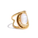 Justerbar ring med oval sten ca 21,5 mm, fint formad dubbel ring, framträdande modern smycke med dominerande dekoration 4