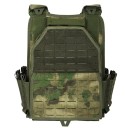 Justerbar taktisk vest med hurtigudløser Skjulte lommer med velcro 4 aftagelige puder Neutrale farver Omkreds 75-125 cm Skuldre 15-20 cm 2