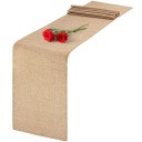 Jute tafelrunner 30x260 cm Natuurlijke vintage jute rustieke khaki decoratie voor bruiloften, landelijke feesten, feestelijke tafels en stoelen 3