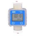 K24 digitální turbínový průtokoměr tekutin s LCD displejem 10 x 10 x 10 cm připojení 32 mm modrý na měření průtoku kapalin 2