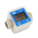 K24 digitální turbínový průtokoměr tekutin s LCD displejem 10 x 10 x 10 cm připojení 32 mm modrý na měření průtoku 2