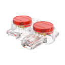 K3 Verbindungsstecker UR 100 Stück für 3 Leiter doppelte Klinge 0,4–0,9 mm Kupferkontakt transparent rot für Verkabelung 1