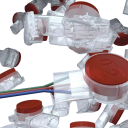 K3 Verbindungsstecker UR 100 Stück für 3 Leiter doppelte Klinge 0,4–0,9 mm Kupferkontakt transparent rot für Verkabelung 2