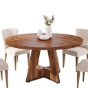 Kaaren muotoiltu ruokapöytä 4 hengelle Helppo kokoaminen Halkaisija 120 cm Korkeus 75 cm MDF-pinta Ristiinjalka Keittiöön ja ruokasaliin 12