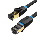 Kabel RJ45 patch Cat8 SFTP 40Gbps 1 m PVC czarny 2000 MHz okrągłe wykonanie do stabilnego wysokiej prędkości przesyłu danych w sieci 1