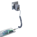 Kabel USB C do USB A do szybkiego ładowania 1,8 m 66 W 6 A Elastyczny kabel sprężynowy z wyświetlaczem LED Kabel do transmisji danych USB 5