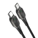 Kabel USB-C naar USB-C voor opladen en datatransfer Stroom tot 3 A Snelheid 480 Mbps Gevlochten nylon kabel Aluminium connectoren 1