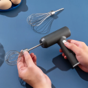 Kabelloser elektrischer Eierschläger-Mixer mit USB-Aufladung, 2000 mAh, 3 Geschwindigkeiten, ABS-Gehäuse, 2 Schneebesen aus Edelstahl, Küchenschläger 3