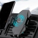 Kabelloses Autoladegerät mit Telefonhalterung Leistung 5 bis 10 W Anschluss Micro USB Material Silikon und ABS Abmessungen 11,4 x 6,6 x 1,8 cm 3