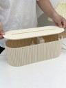 Kabelový organizér s víkem na stůl pro úschovu prodlužovaček a nabíječek rozměr 33x13x11 cm 5