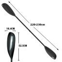 Kajakové pádlo karbonové oboustranné přenosné 220-230 cm nastavitelné o 10 cm lopatka 52,5 x 16,4 cm černé veslo na kajak i loďku 2