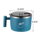 Kaksikerroksinen ruostumattomasta teräksestä valmistettu kulho, jossa kansi, venttiili ja kahva 1000 ml 8,5 x 15,5 cm pikanuudelirasia 6