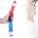 Kaksipuolinen realistinen kuminen värillinen dildo koko M naisille ja pariskunnille vedenpitävä ja joustava muotoilu intensiiviseen 5