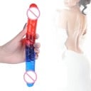 Kaksipuolinen realistinen kuminen värillinen dildo koko S naisille ja pariskunnille vedenpitävä ja joustava muotoilu intensiiviseen 6