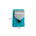 Kalimba 17 teclas Piano de polegar Instrumento musical de madeira com martelo afinador bolsa de armazenamento autocolantes pano e manual 4