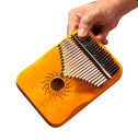 Kalimba 17 teclas Piano de polegar Instrumento musical de madeira com martelo afinador bolsa de armazenamento autocolantes pano e manual 7