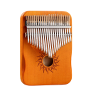 Kalimba 21 teclas Piano de pulgar Instrumento musical de madera con martillo de afinación, bolsa de almacenamiento, pegatinas, paño 5
