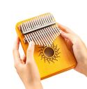 Kalimba 21 teclas Piano de pulgar Instrumento musical de madera con martillo de afinación, bolsa de almacenamiento, pegatinas, paño 10