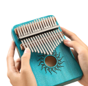 Kalimba 21 touches Piano à pouce Instrument de musique en bois avec maillet d'accordage, sac de rangement, autocollants, chiffon et manuel 6
