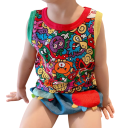 Καλοκαιρινό παιδικό μπλουζάκι Hysteric Mini 100% βαμβάκι Αμάνικο για αγόρια και κορίτσια Στυλ Anime με πολύχρωμα σχέδια κινουμένων σχεδίων Υψηλής ποιότητας 4