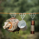 Kampdriehoekige roestvrijstalen haak 60 x 62 mm Lichtgewicht 18 g Duurzaam kampeermateriaal voor kamperen, wandelen en outdooraccessoires 2