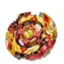 Kampetop af plast og metal til kampe med snurrende toppe Diameter ca. 5,3 cm Flerfarvet design med motiv i midten og formet omkreds 32
