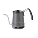 Kampingschenker voor koffie 0,35 l Smalle gooseneck en warmtewisselaar Opvouwbare roestvrijstalen handgreep Grijs Voor wandelen, kamperen 1