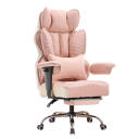 Kancelářská židle ergonomická s bederní opěrkou a podnožkou rozměry 50 x 54 x 135 cm umělá kůže i kov do kanceláře i pracovny na sezení u PC 4