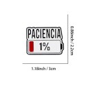 Kancelaryjna broszka 2,2 x 3 cm Metal stop cynkowy Napis PACIENCIA 1% Elegancki metalowy znaczek na marynarkę koszulę i torbę. 4