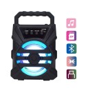 Kannettava Bluetooth-kaiutin LED-taustavalolla 17,5 × 11,2 × 9,3 cm FM-radio USB TF-kortti kahvalla 4