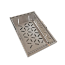 Kannettava hiiligrilli 36 x 25 x 14,5 cm Ruostumaton teräs Leirintä BBQ grilli Pöytägrilli puutarhaan piknik matkailu Hopea 4