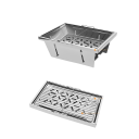 Kannettava hiiligrilli 36 x 25 x 14,5 cm Ruostumaton teräs Leirintä BBQ grilli Pöytägrilli puutarhaan piknik matkailu Hopea 5