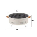 Kannettava hiiligrilli Ruostumaton teräs Kokoontaitettava BBQ-grilli Ulkona retkigrilli pöytämalli puutarhaan piknik matkailu Beige 4