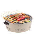 Kannettava hiiligrilli Ruostumaton teräs Kokoontaitettava BBQ-grilli Ulkona retkigrilli pöytämalli puutarhaan piknik matkailu Beige 5