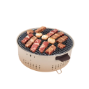 Kannettava hiiligrilli Ruostumaton teräs Kokoontaitettava BBQ-grilli Ulkona retkigrilli pöytämalli puutarhaan piknik matkailu Beige 6