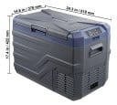 Kannettava jääkaappi 37 l 618×376×422 mm siniharmaa kompakti autoon matkustamiseen, retkeilyyn ja pidemmille matkoille 2