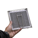 Kannettava kaasugrilli 16,5 x 16 x 4 cm Ruostumatonta terästä kahvalla Leirintämini grilli Ulkona pöytägrilli matkustamiseen piknik Hopea 6