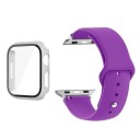 Kansi, karkaistu lasi ja hihna Apple Watch 44 mm Series 6/5/4/SE – 9H suojalasi näytölle, matta kellokehys, säädettävä hihna 9