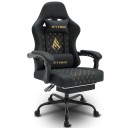 Kantoor- en gamingstoel met uitschuifbare voetensteun 119-127 x 52 x 49 cm Verstelbare armleuningen Lenden- en hoofdsteun 1